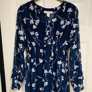 Motherhood Maternity Small navy floral blouse